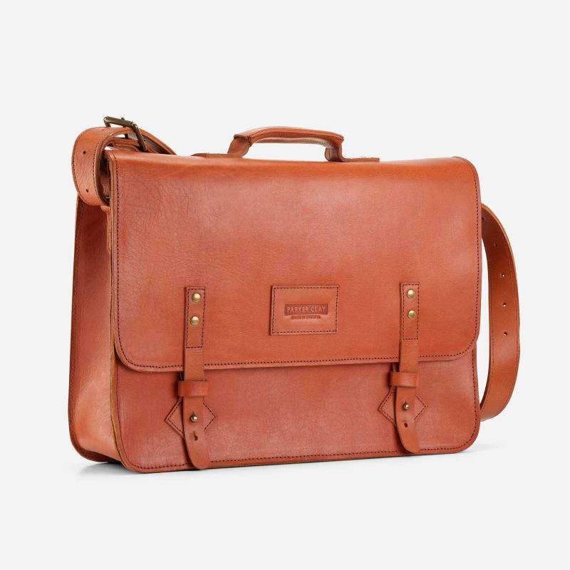 Parker Full-Grain Leather Briefcase – Bullhide Exterior, Ethiopian Sheepskin Interior