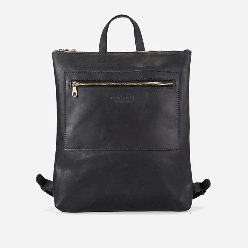 Miramar Full-Grain Leather Backpack – Black, Handcrafted in Ethiopia