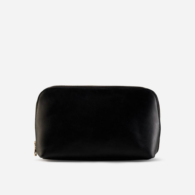 Mulu Full-Grain Leather Catchall Pouch – Black, Handcrafted in Ethiopia