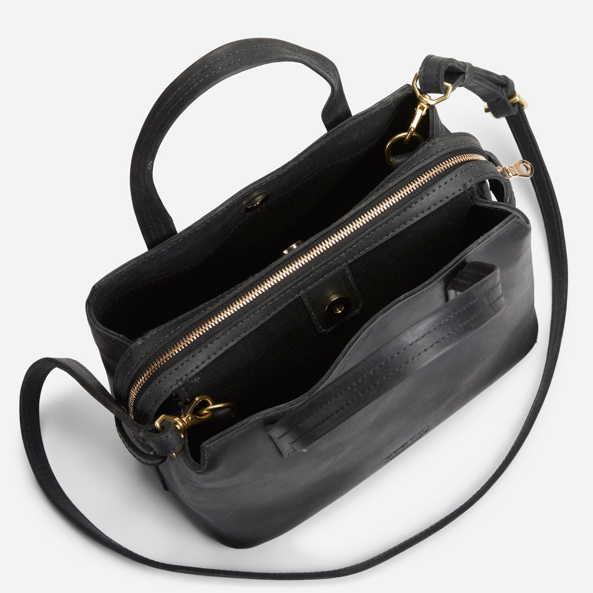 Napa Full-Grain Leather Handbag – Black, Handcrafted in Ethiopia - Image 3