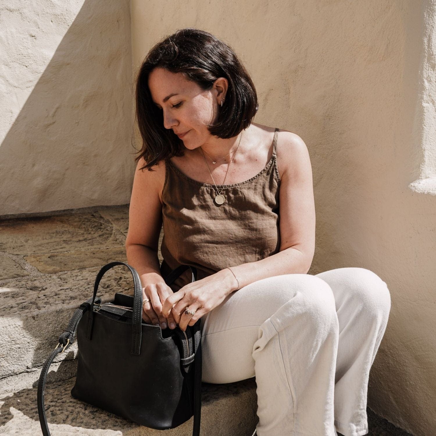 Napa Full-Grain Leather Handbag – Black, Handcrafted in Ethiopia - Image 9