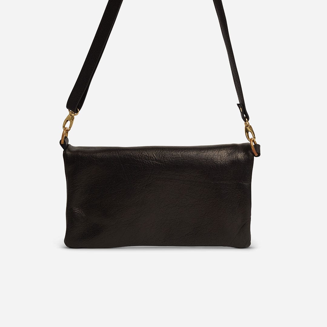 Makeda Full-Grain Ethiopian Goat Leather Crossbody Bag – Black, Handcrafted in Ethiopia - Image 6