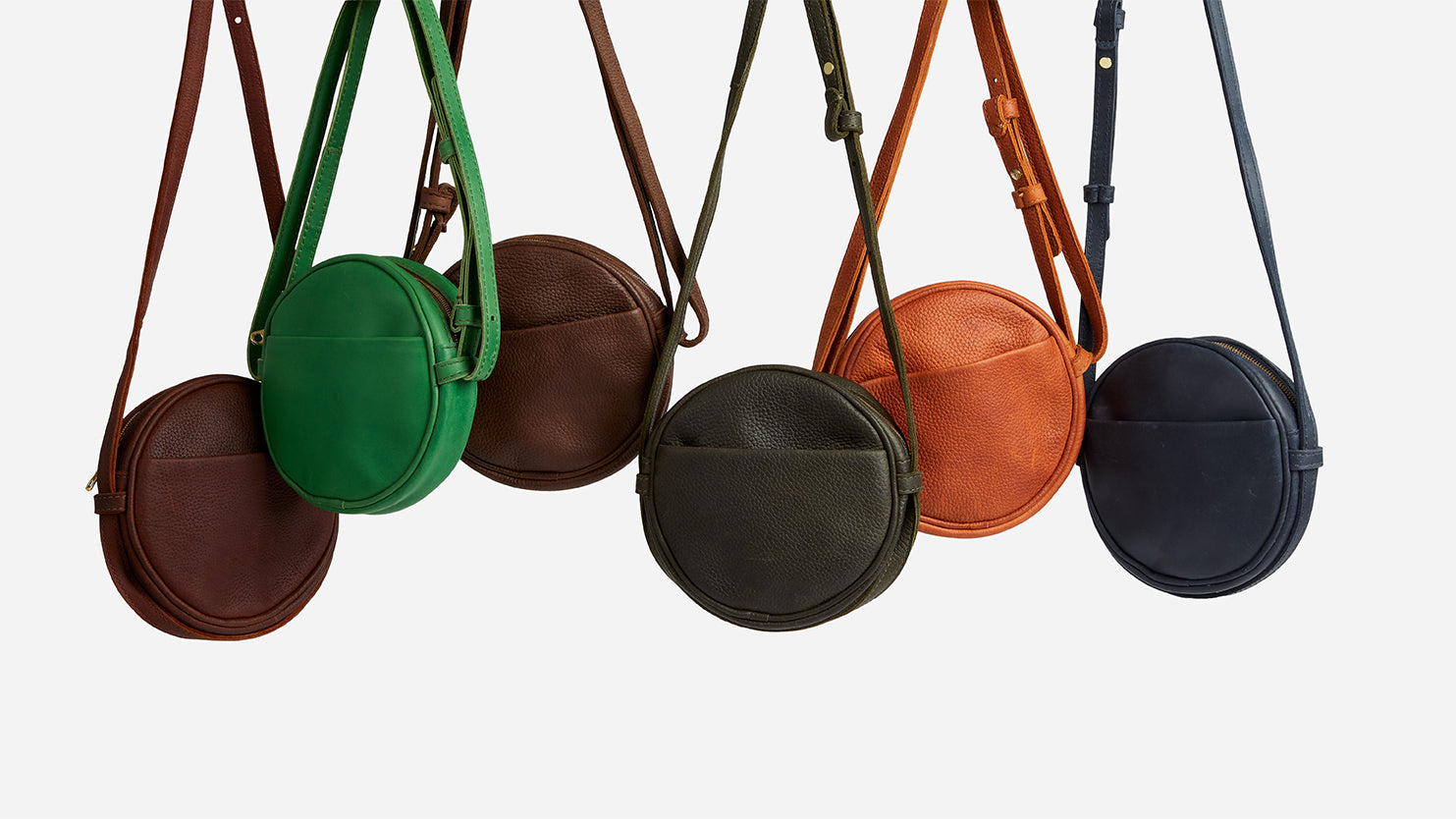 Kyah Full-Grain Leather Circle Crossbody Bag – Bordeaux Milled, Handcrafted in Ethiopia - Image 2