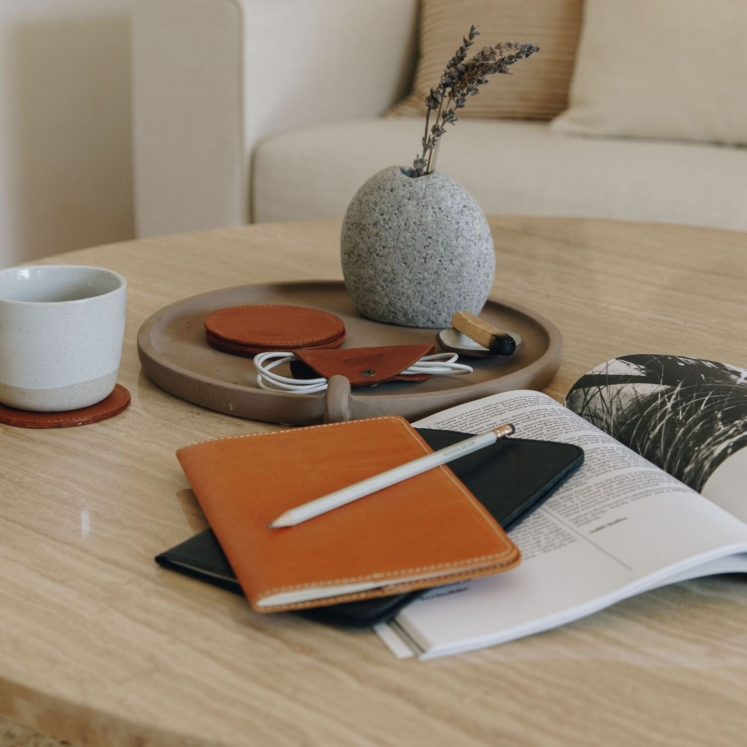Koda Full-Grain Leather Journal Cover – Tan, Handcrafted in Ethiopia - Image 3