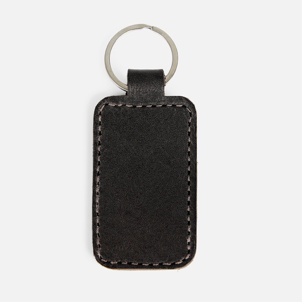 Jalin Full-Grain Leather Keychain – Black, Handcrafted in Ethiopia