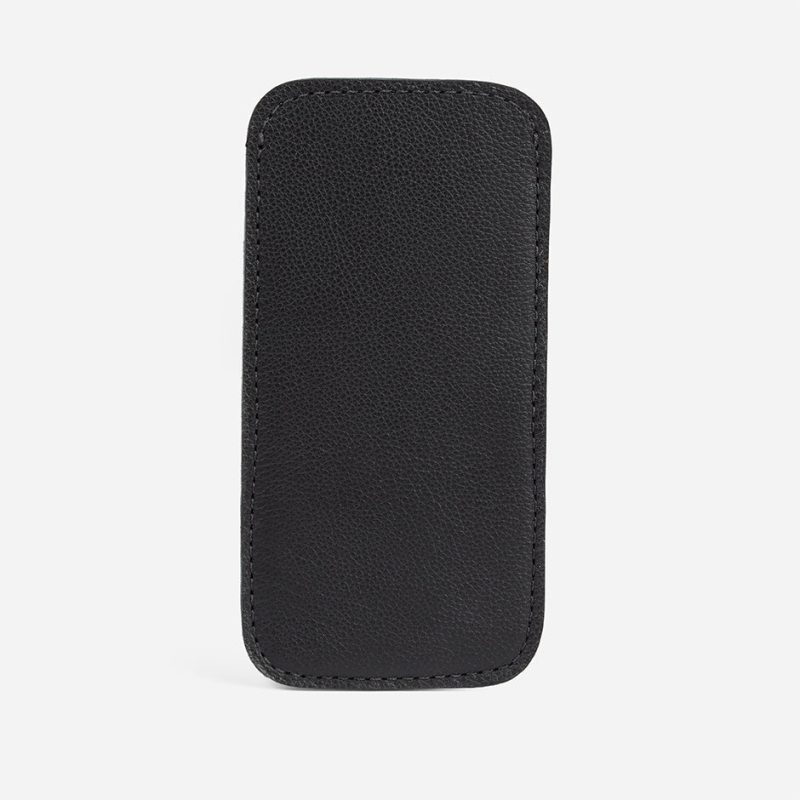Hona Full-Grain Leather Sunglass Case – Black Milled, Handcrafted in Ethiopia