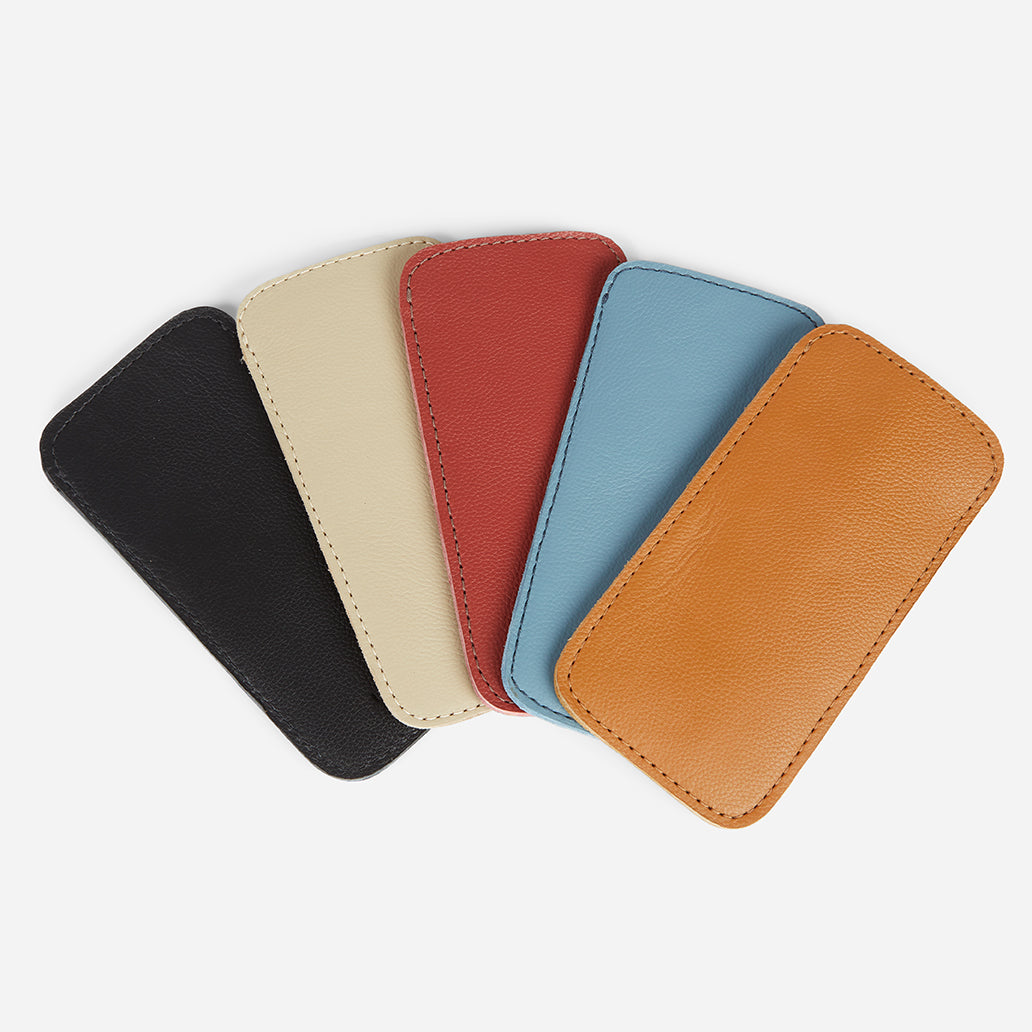 Hona Full-Grain Leather Sunglass Case – Black Milled, Handcrafted in Ethiopia - Image 2