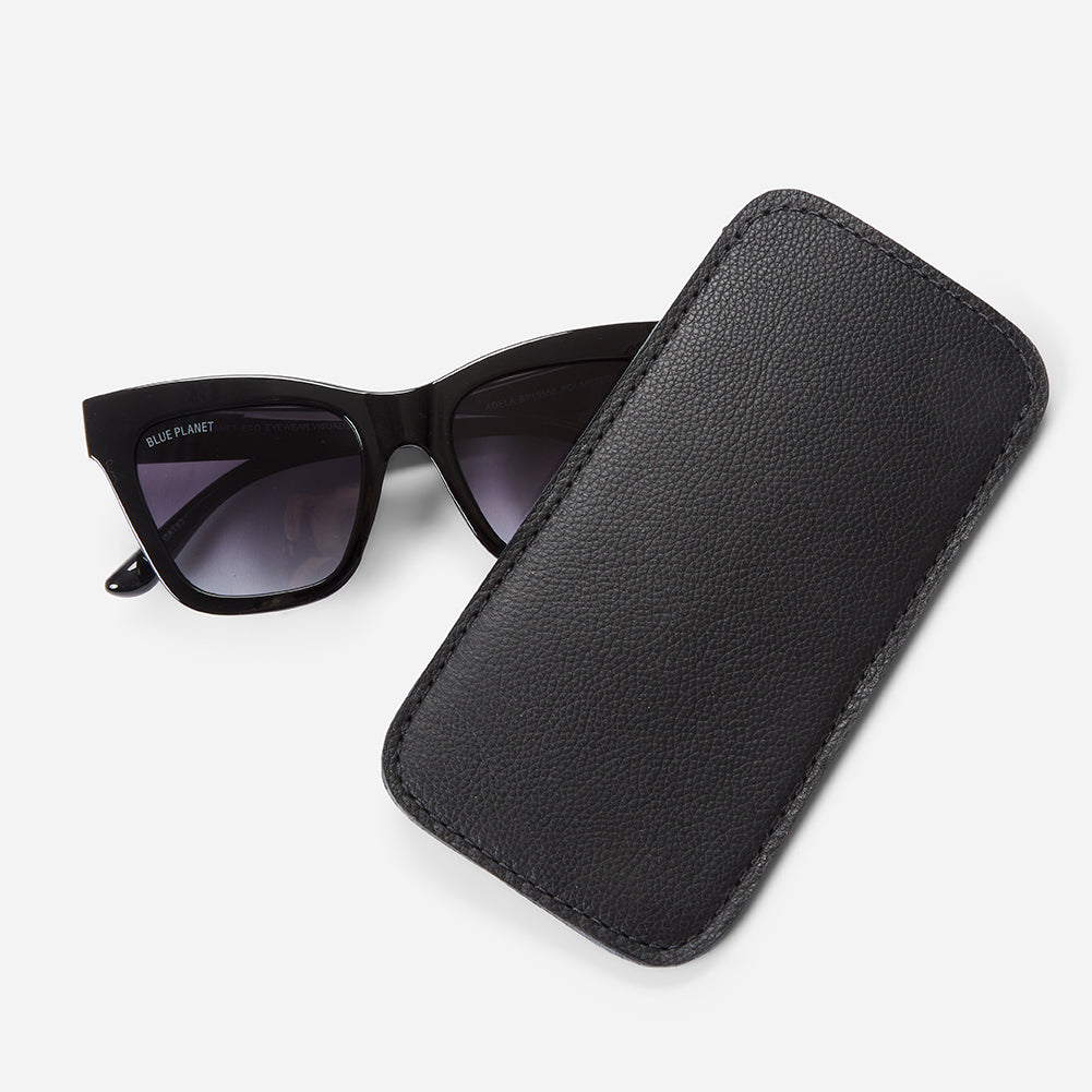 Hona Full-Grain Leather Sunglass Case – Black Milled, Handcrafted in Ethiopia - Image 3