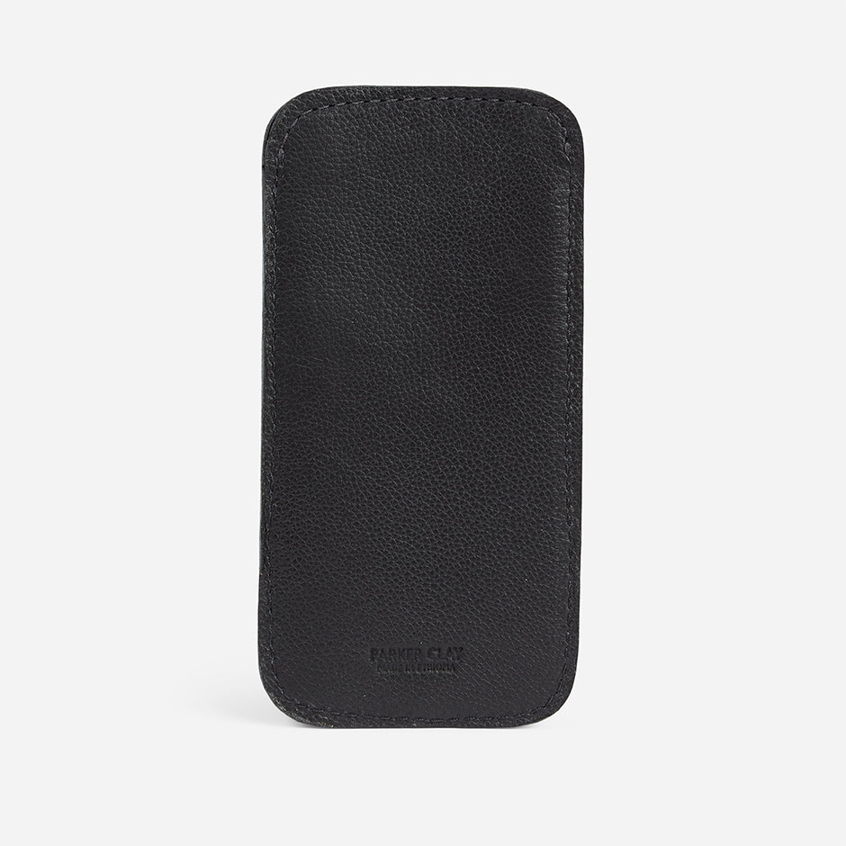 Hona Full-Grain Leather Sunglass Case – Black Milled, Handcrafted in Ethiopia - Image 4