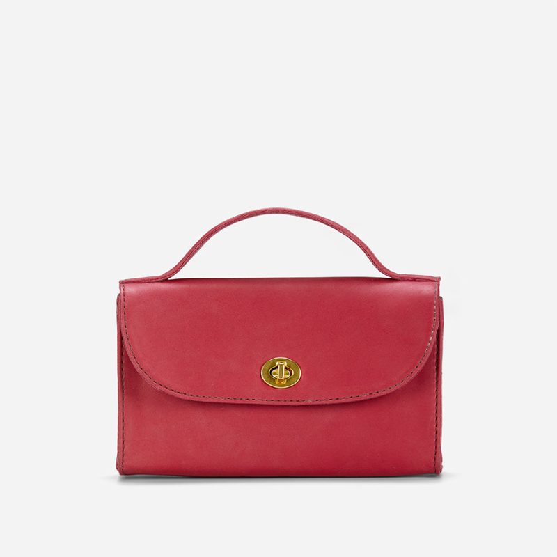 Hana Full-Grain Leather Clutch – Fuchsia, Baja Collection, Handcrafted in Ethiopia