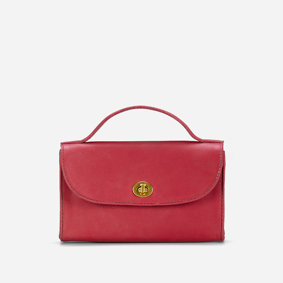 Hana Full-Grain Leather Clutch – Fuchsia, Baja Collection, Handcrafted in Ethiopia