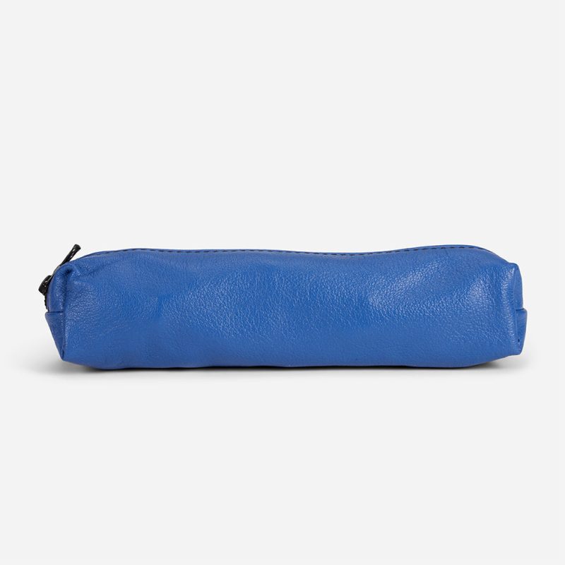 Eyob Full-Grain Leather Pencil Case – Cobalt Suede, Handcrafted in Ethiopia