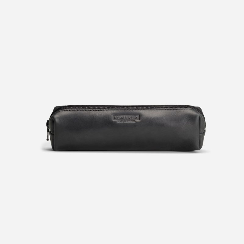 Eyob Full-Grain Leather Pencil Case – Black, Handcrafted in Ethiopia