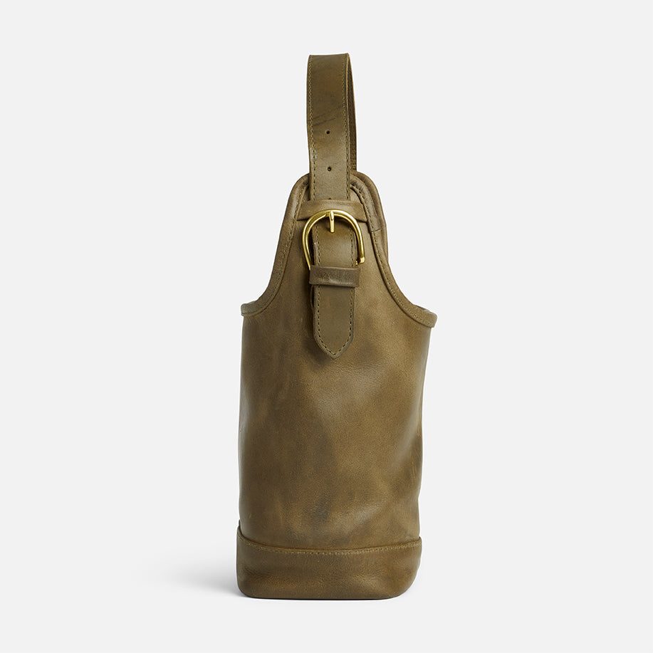 Esme Full-Grain Leather Market Bag – Olive, Handcrafted in Ethiopia - Image 4