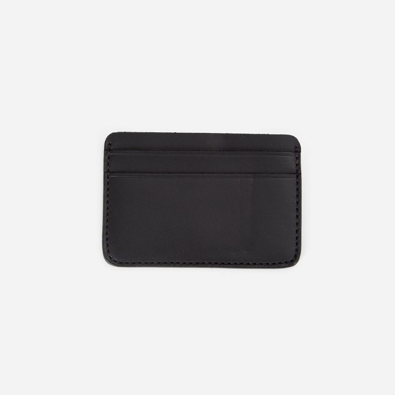 Clayton Full-Grain Leather Card Wallet – Black, Handcrafted in Ethiopia
