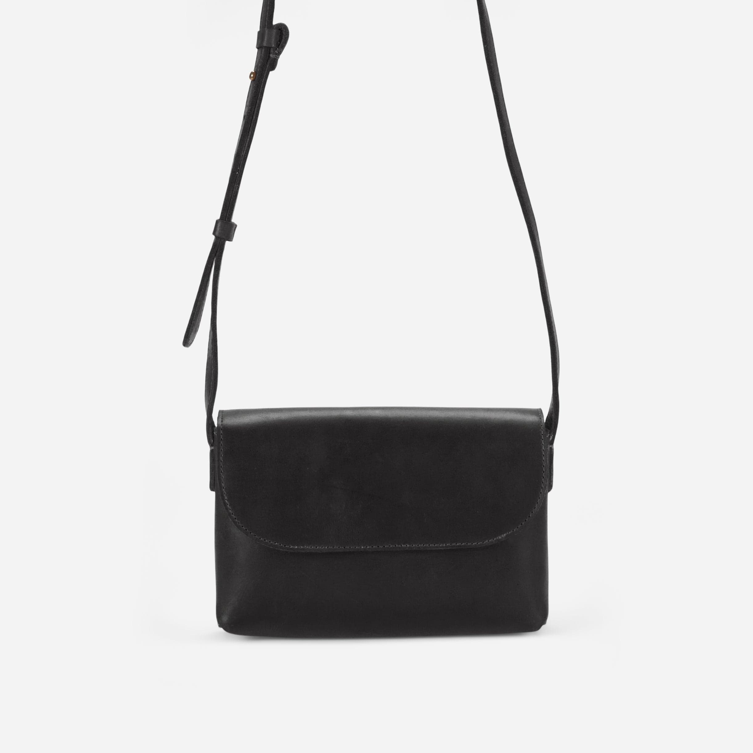City Full-Grain Leather Crossbody Bag – Black, Handcrafted in Ethiopia - Image 5
