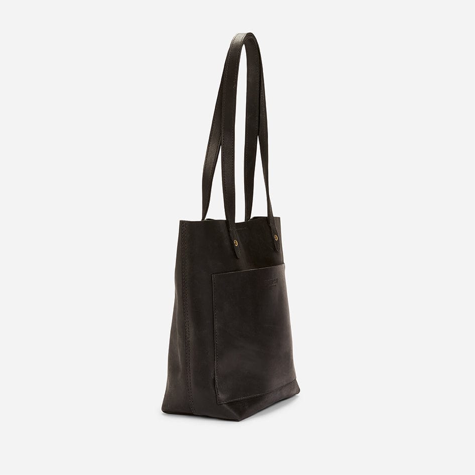 Caroline Small Full-Grain Leather Tote – Black, Handcrafted in Ethiopia - Image 4