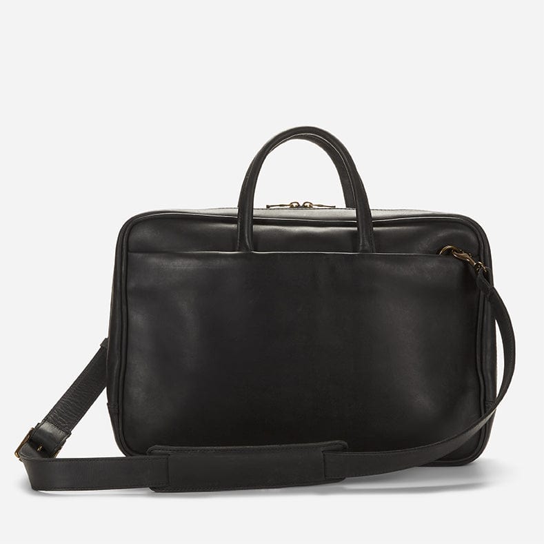 Brentwood Full-Grain Leather Briefcase – Black, Handcrafted in Ethiopia