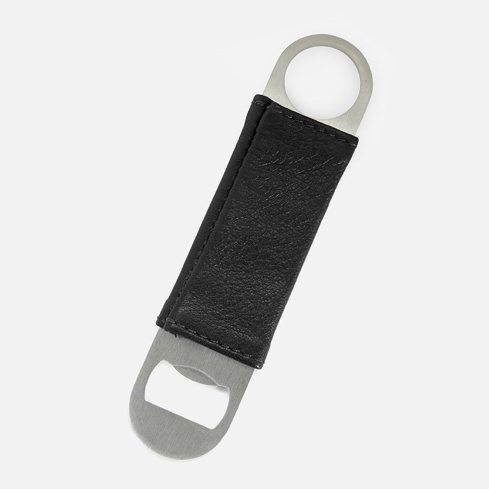Bottle Opener Full-Grain Leather – Black, Handcrafted in Ethiopia - Image 2