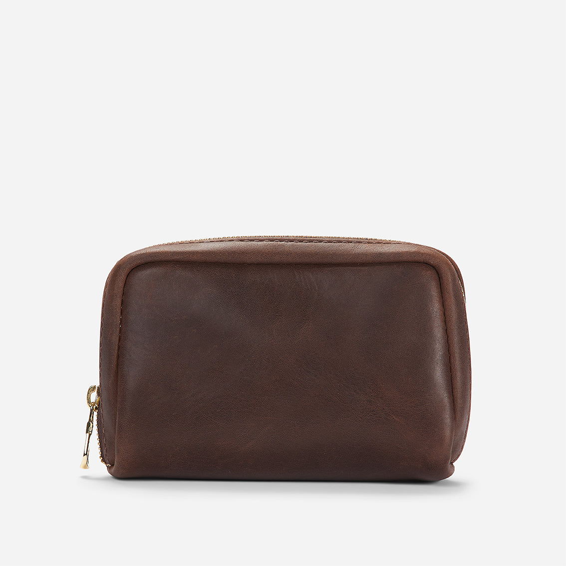 Bizu Full-Grain Leather Travel Pouch – Dark Brown, Handcrafted in Ethiopia