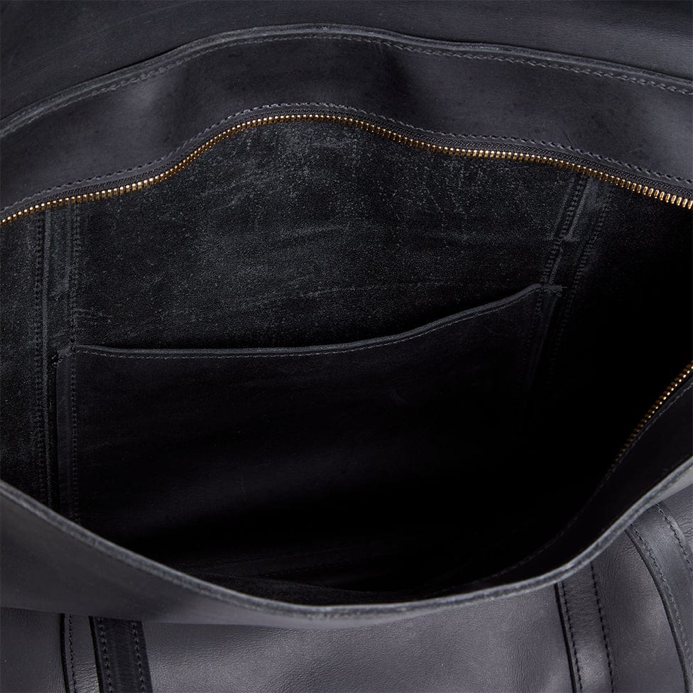 Awassa Full-Grain Leather Carry-On Tote – Black, Handcrafted in Ethiopia - Image 6