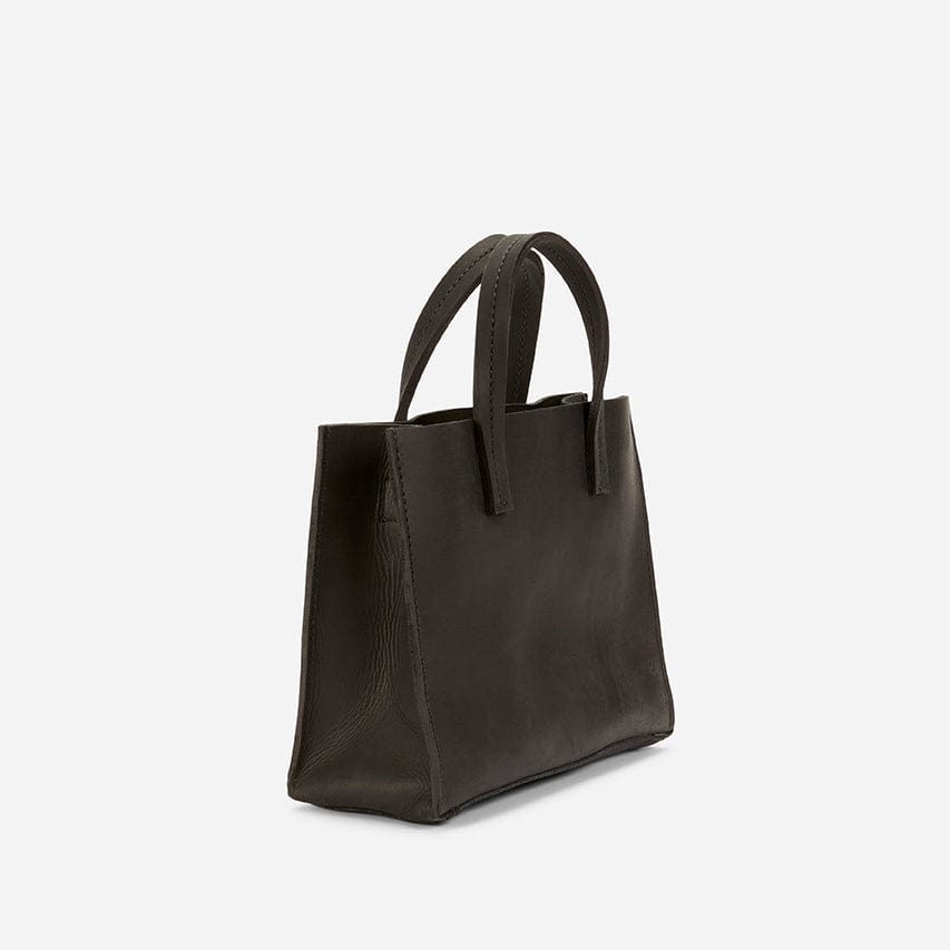Avila Mini Leather Tote Bag – Black, Handcrafted in Ethiopia - Image 4