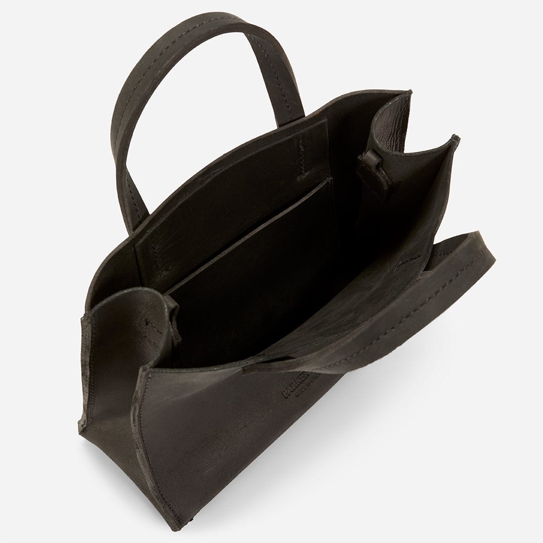 Avila Mini Leather Tote Bag – Black, Handcrafted in Ethiopia - Image 6