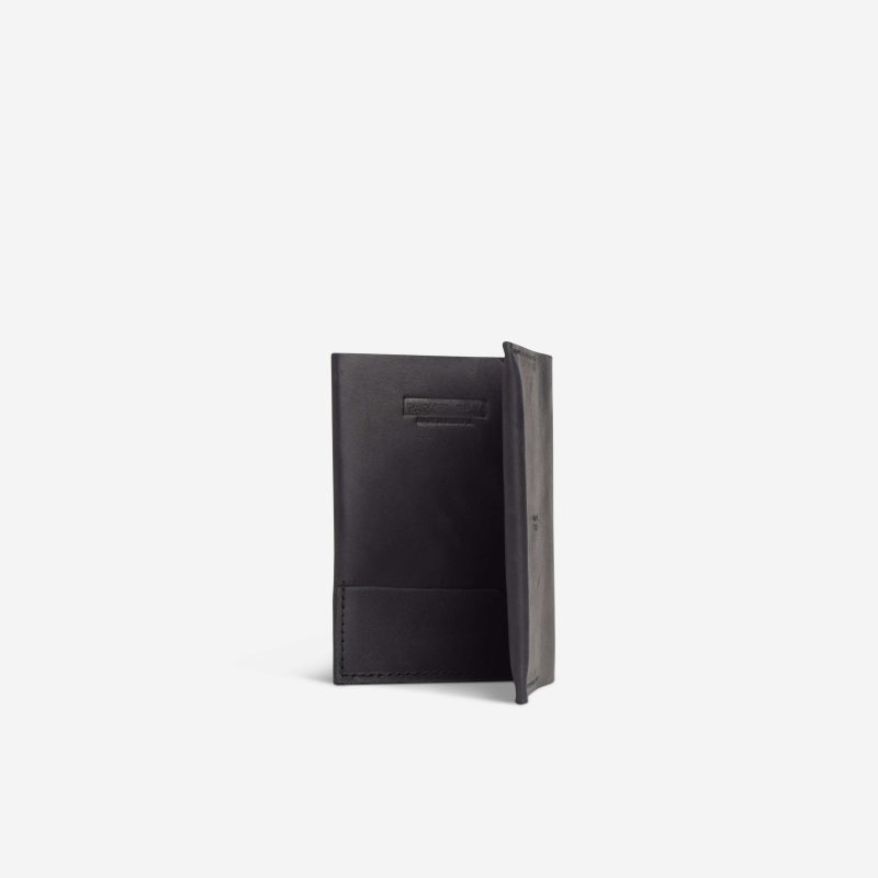 Addis Full-Grain Leather Passport Wallet – Black, Handcrafted in Ethiopia