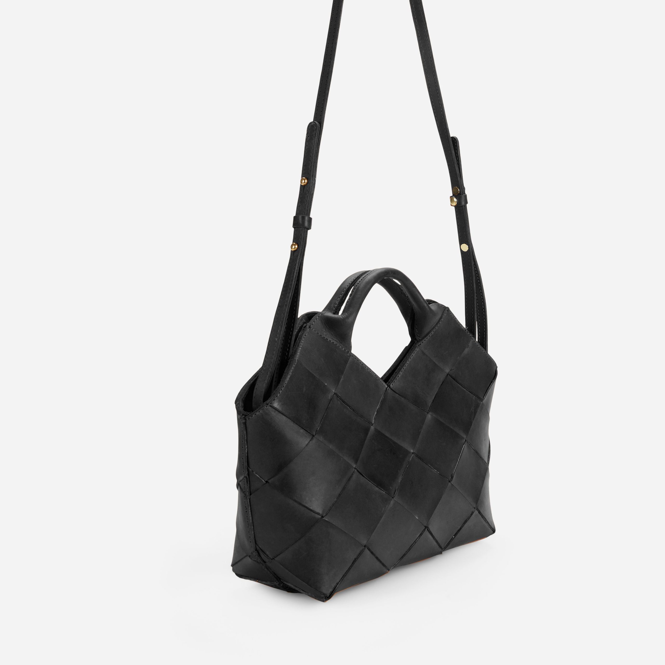 Acacia Woven Ethiopian Leather Handbag – Black, Handcrafted in Ethiopia - Image 5