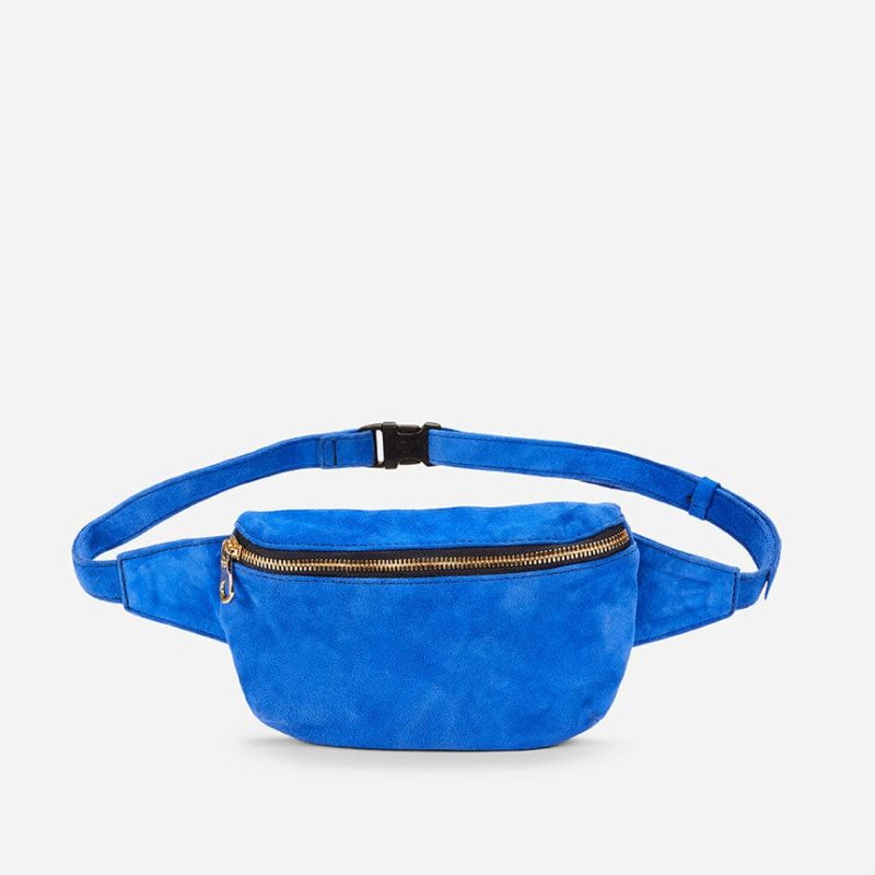 Enku Ethiopian Suede Fanny Pack – Cobalt, Handcrafted in Ethiopia