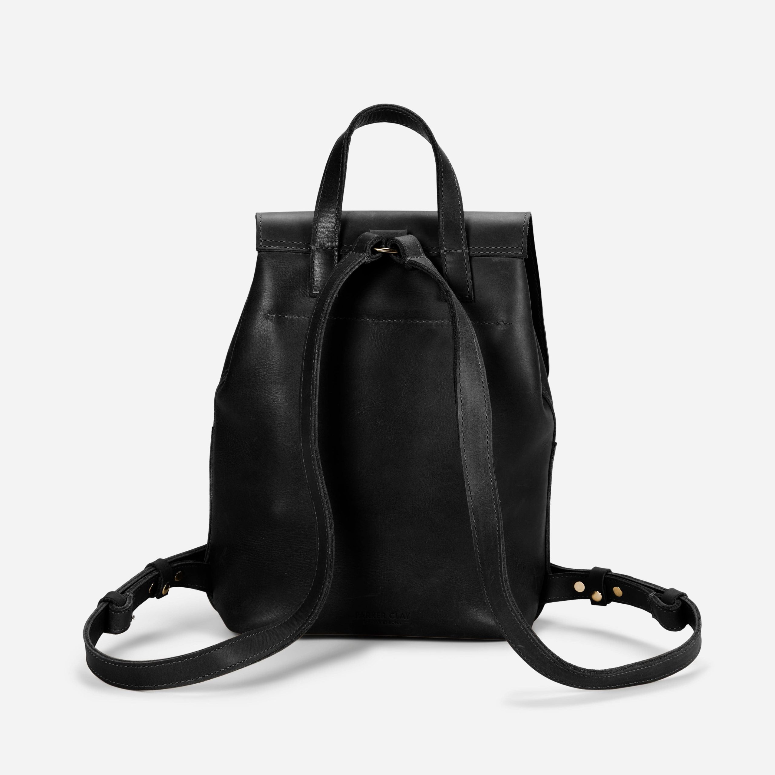 Abby Full-Grain Leather Drawstring Backpack – Black, Handcrafted in Ethiopia - Image 8