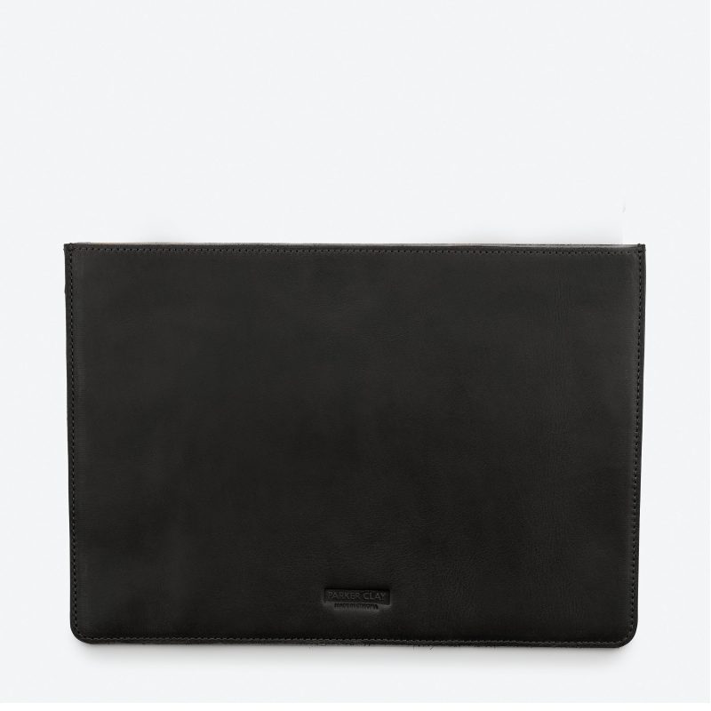 Presidio Full-Grain Leather Laptop Sleeve – Black, Handcrafted in Ethiopia