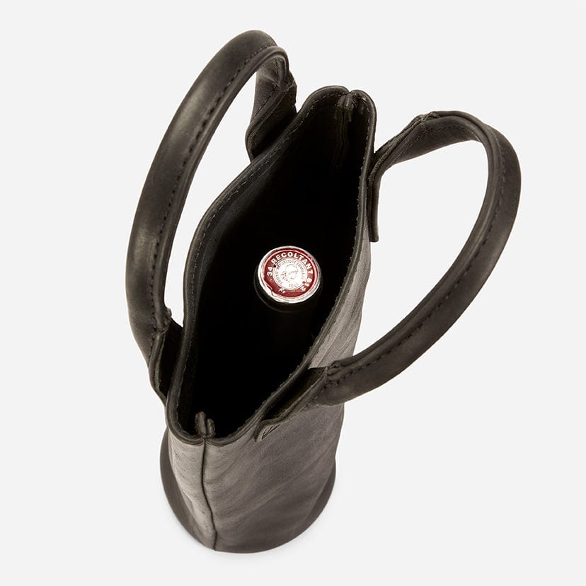 Rita Full-Grain Leather Wine Tote – Black, Named for Sta. Rita Hills, Handcrafted in Ethiopia - Image 3