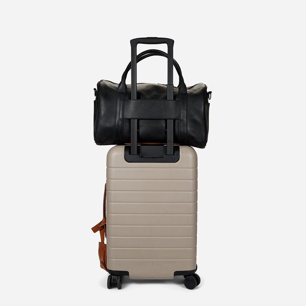 San Ysidro Full-Grain Leather Weekender Duffle – Black, Handcrafted in Ethiopia - Image 3