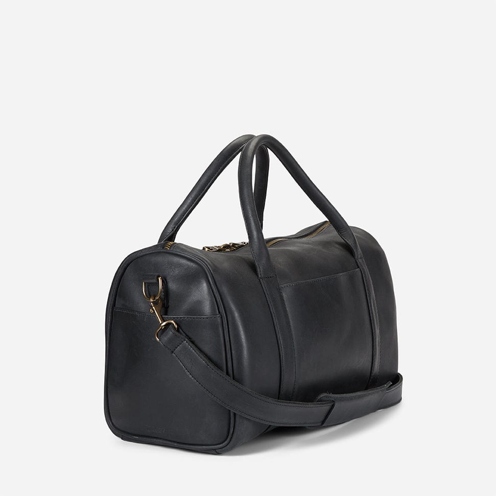 San Ysidro Full-Grain Leather Weekender Duffle – Black, Handcrafted in Ethiopia - Image 5