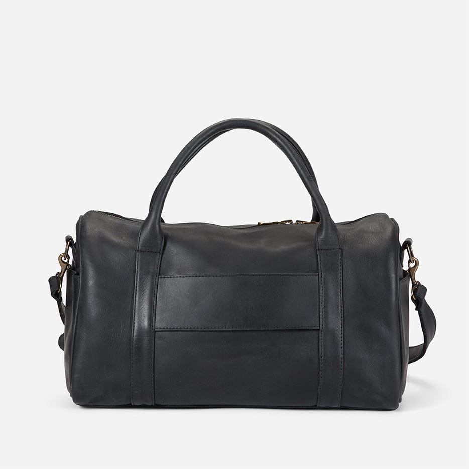 San Ysidro Full-Grain Leather Weekender Duffle – Black, Handcrafted in Ethiopia - Image 6