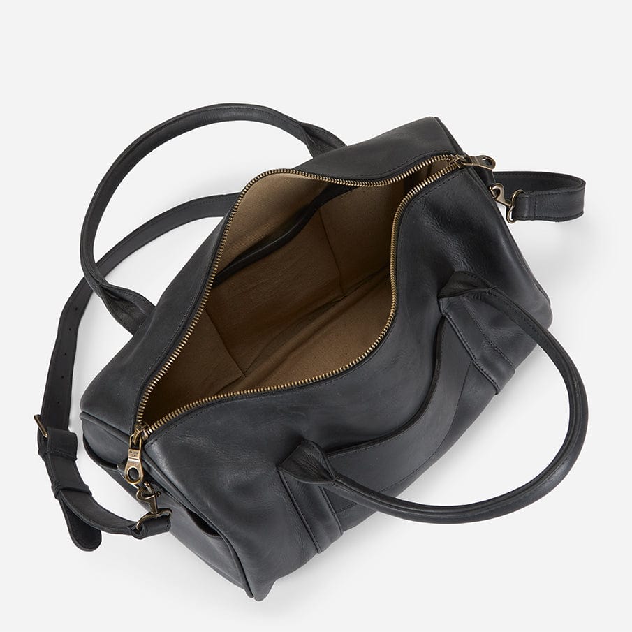 San Ysidro Full-Grain Leather Weekender Duffle – Black, Handcrafted in Ethiopia - Image 7