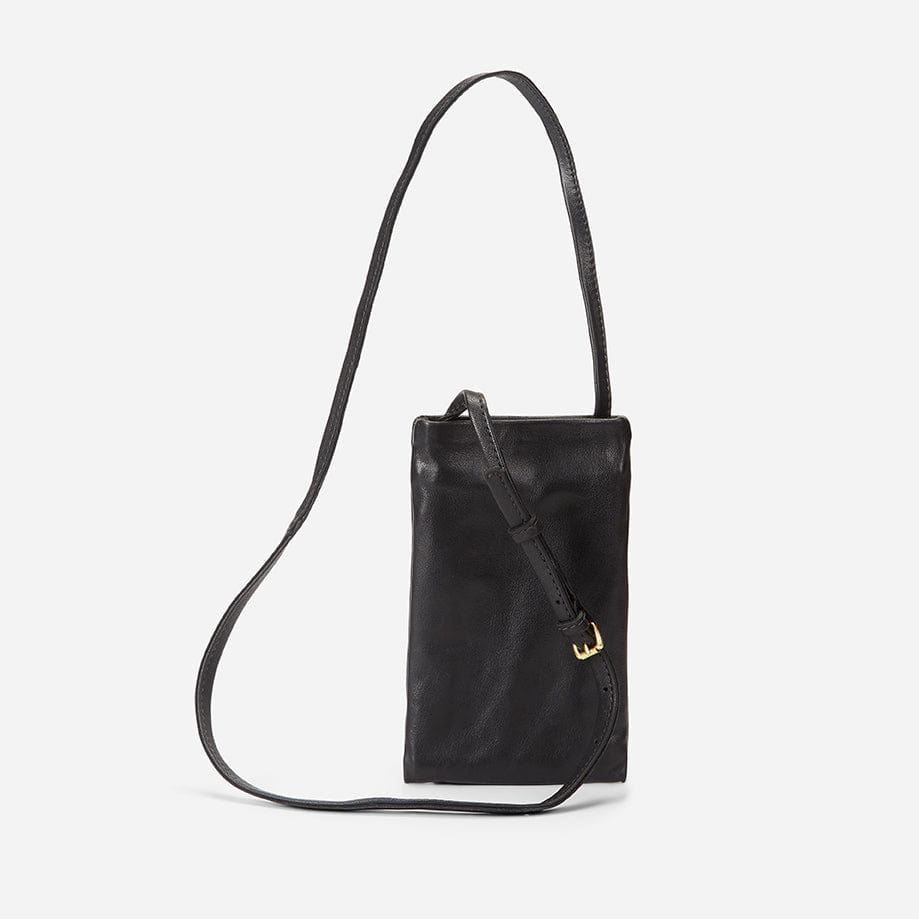 Sebli Ethiopian Goat Leather Crossbody Phone Bag – Black, Handcrafted in Ethiopia - Image 4