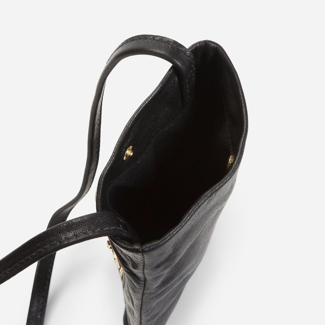 Sebli Ethiopian Goat Leather Crossbody Phone Bag – Black, Handcrafted in Ethiopia - Image 5