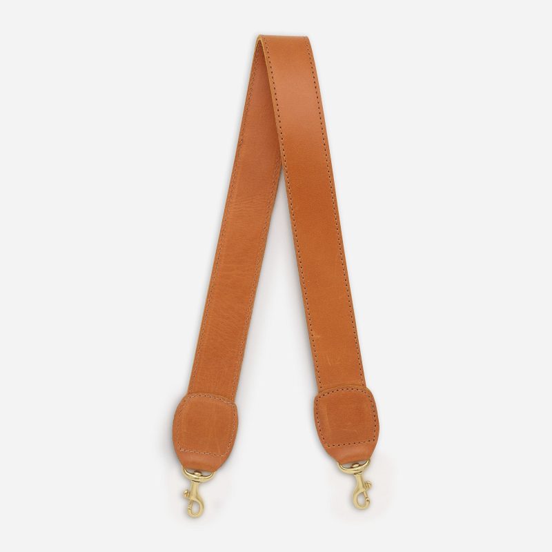 Leather Shoulder Strap – Rust Brown Natural Brass, Mix and Match for Any Parker Clay Bag