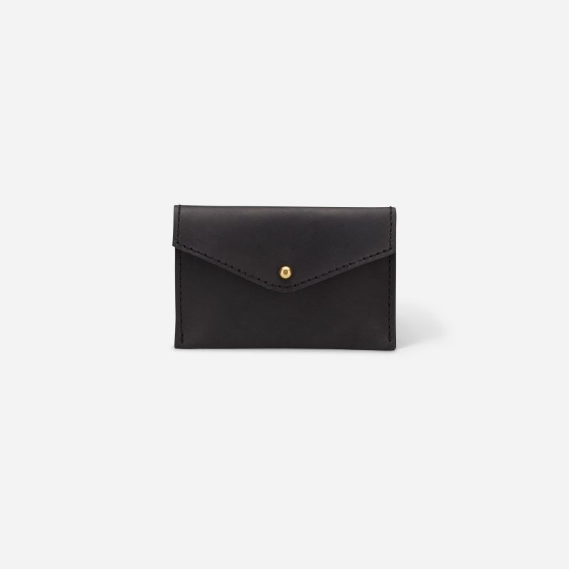 Tigi Full-Grain Leather Card Wallet – Black, Handcrafted in Ethiopia