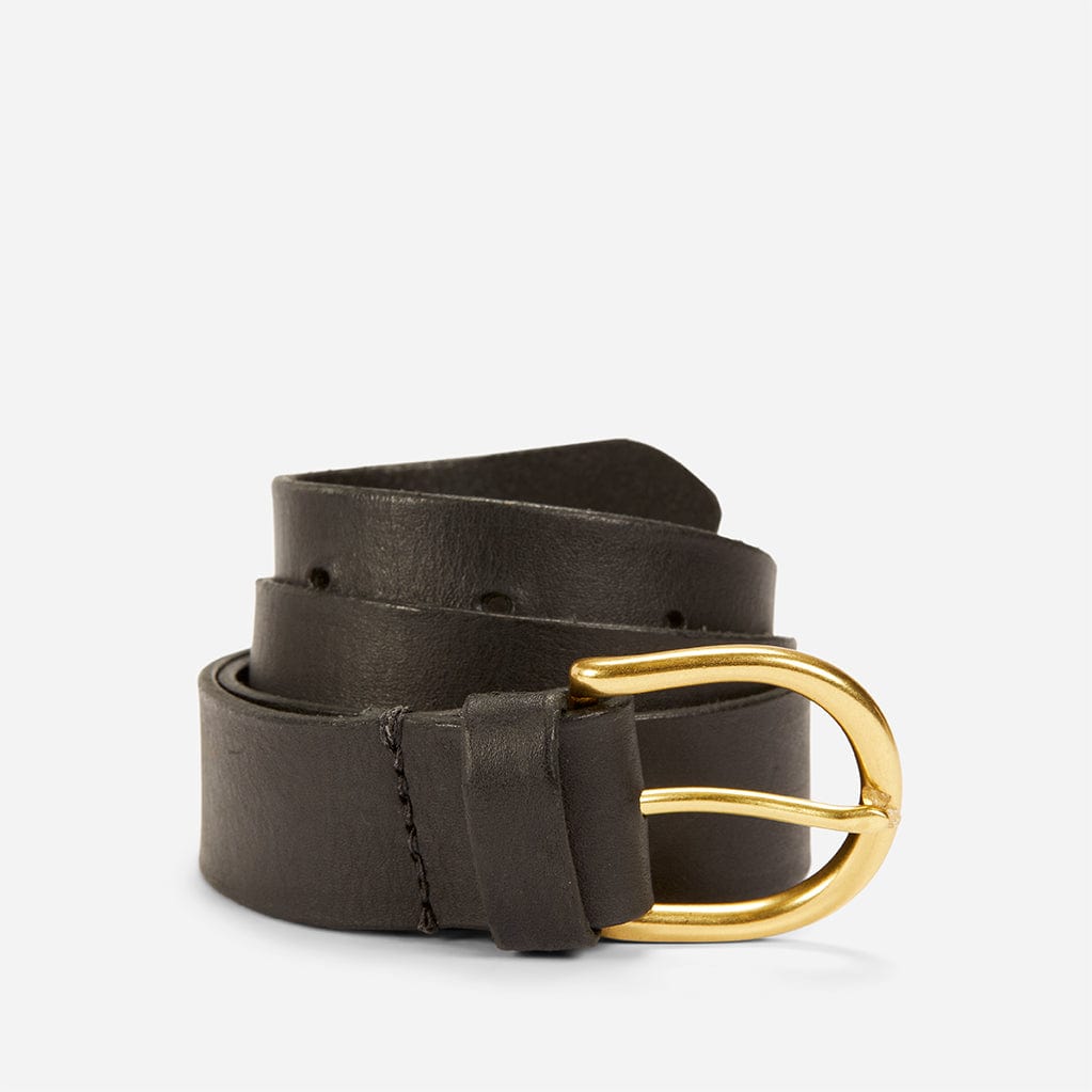Walker Full-Grain Leather Women's Belt – Black, Handcrafted in Ethiopia