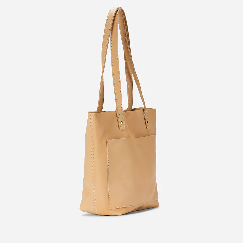 Caroline Small Full-Grain Leather Tote – Sand, Handcrafted in Ethiopia - Image 2