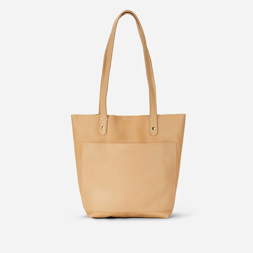 Caroline Small Full-Grain Leather Tote – Sand, Handcrafted in Ethiopia - Image 5