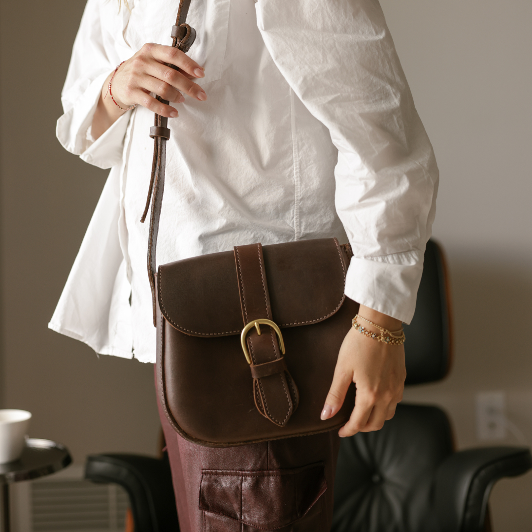 Adawa Full-Grain Leather Saddle Bag – Handcrafted in Ethiopia - Image 11